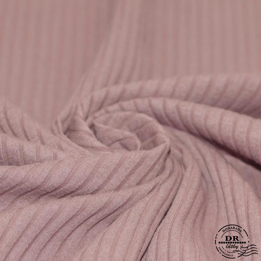 ŽEBROVANÝ ÚPLET ŠIROKÝ OLD PINK