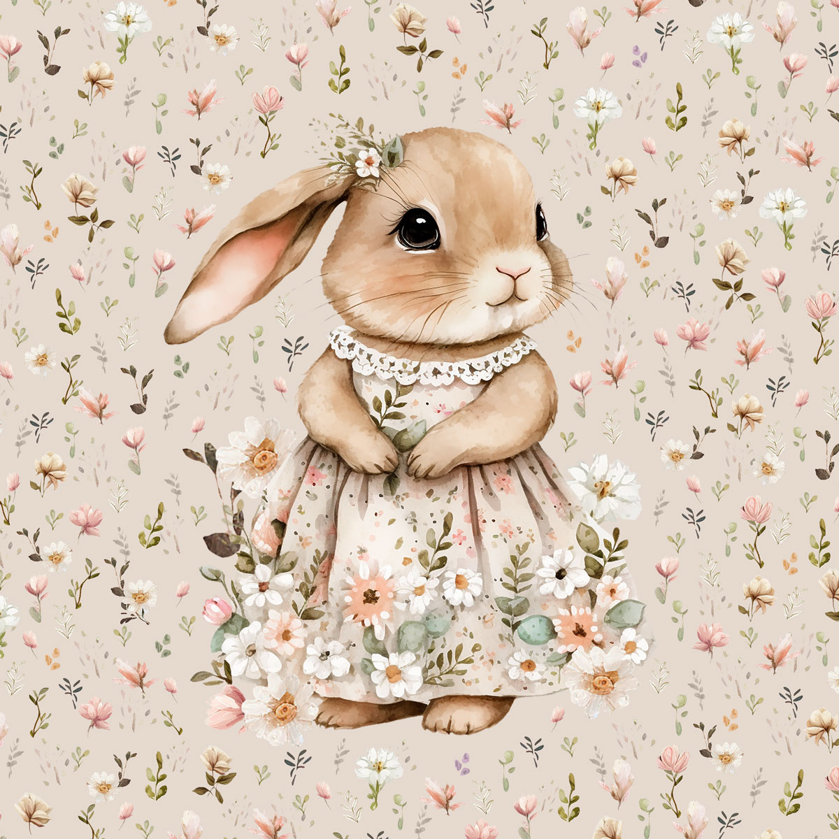 PANEL KRÁLÍČEK S KVĚTY