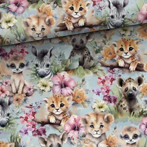 TEPLÁKOVINA TROPICKÉ KVĚTY A ZVÍŘÁTKA