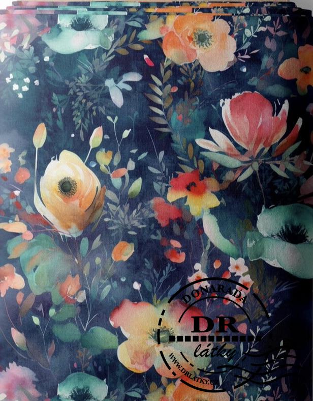 TEPLÁKOVINA KVĚTY NA MODRÉ