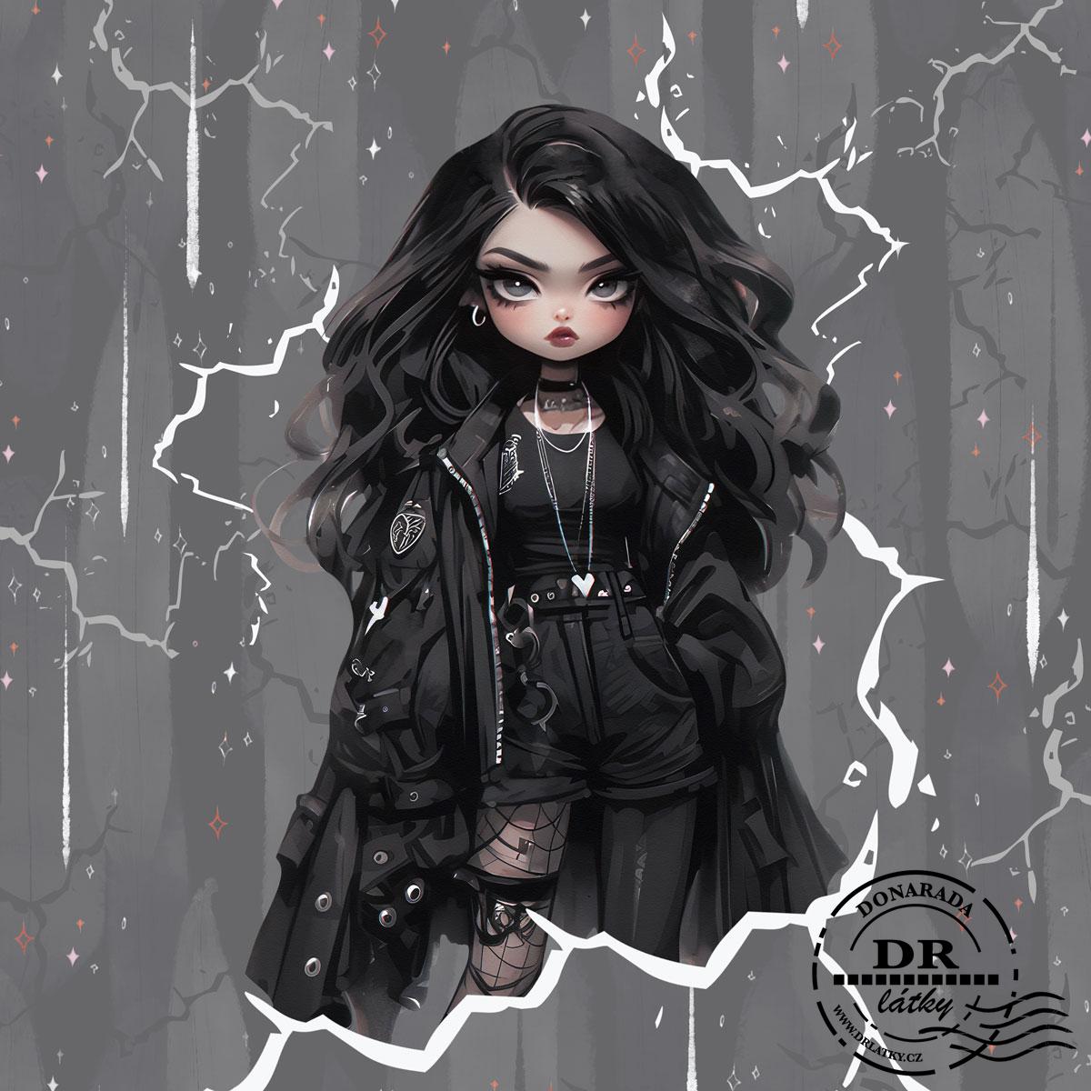 PANEL GOTH ČERNOVLÁSKA ŠORTKY