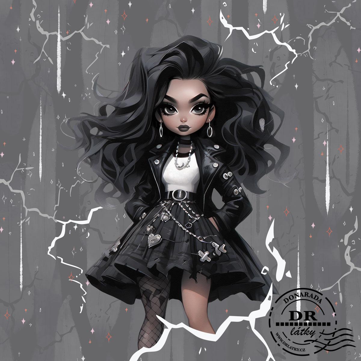 PANEL GOTH ČERNOVLÁSKA SUKNĚ