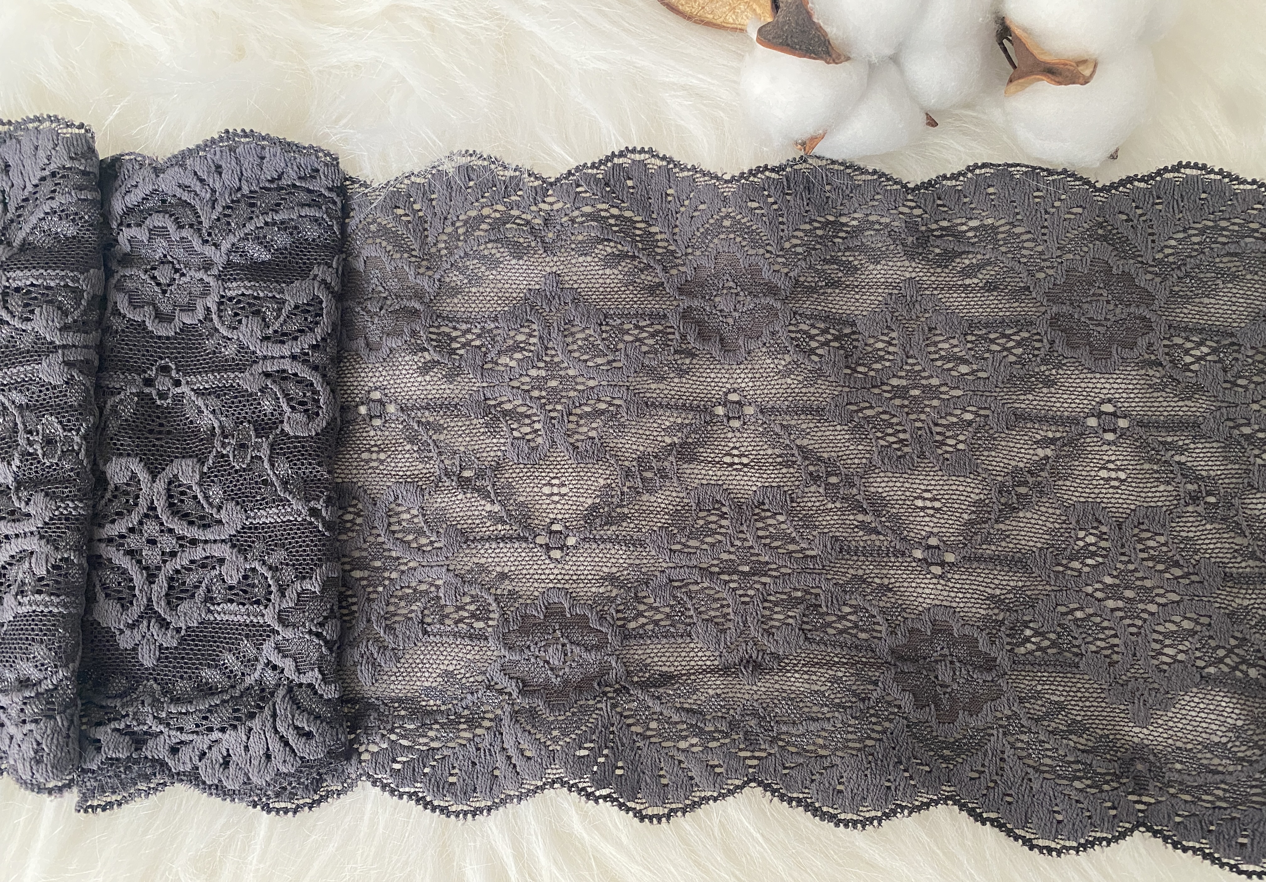 ELASTICKÁ KRAJKA 150 mm ŠEDÁ